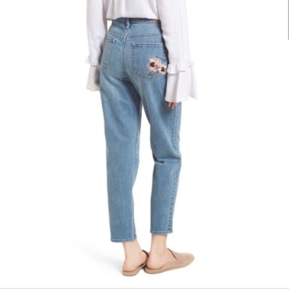 Treasure & Bond Grant Midrise Boyfriend Jeans with Floral Embroidery, Size 26